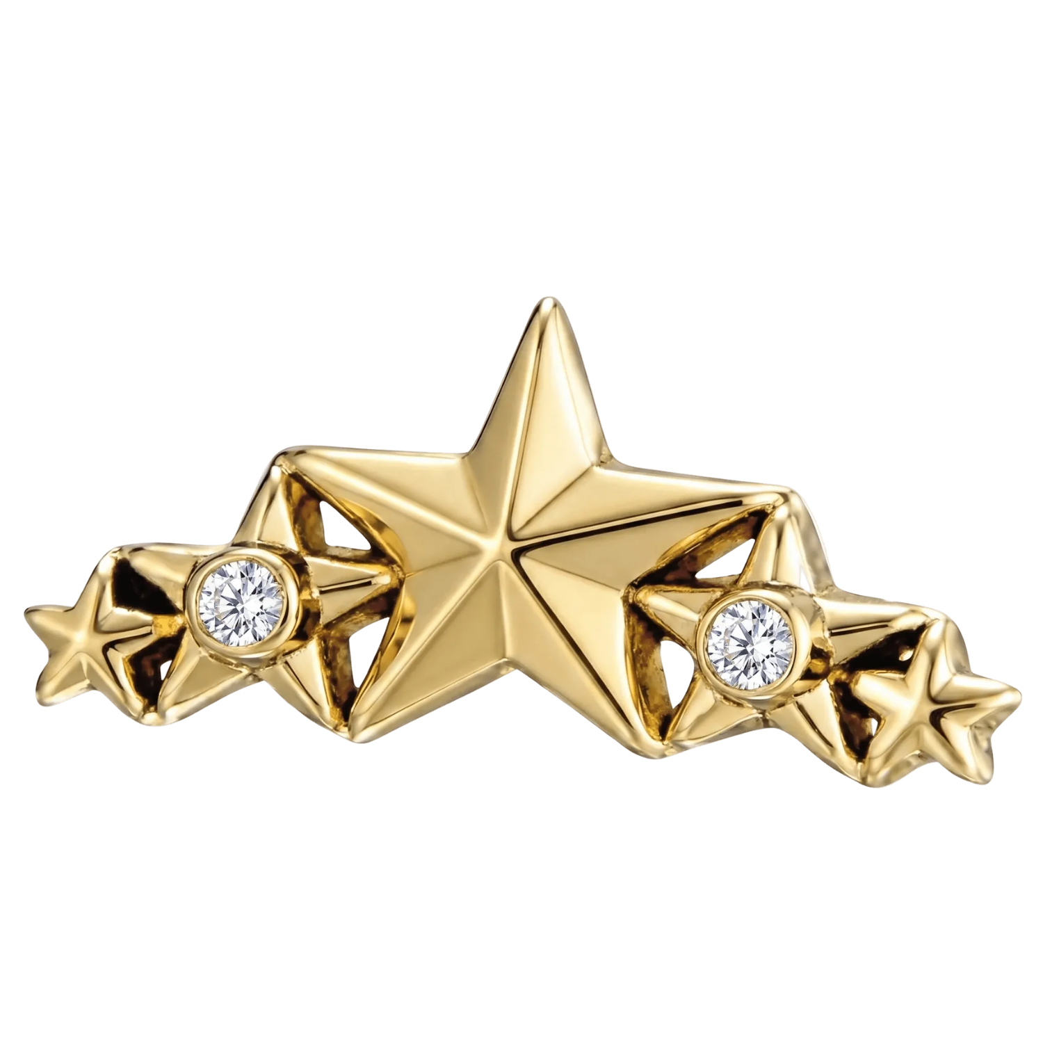 5 Stars - 14K Gold Stone Threadless/Threaded End