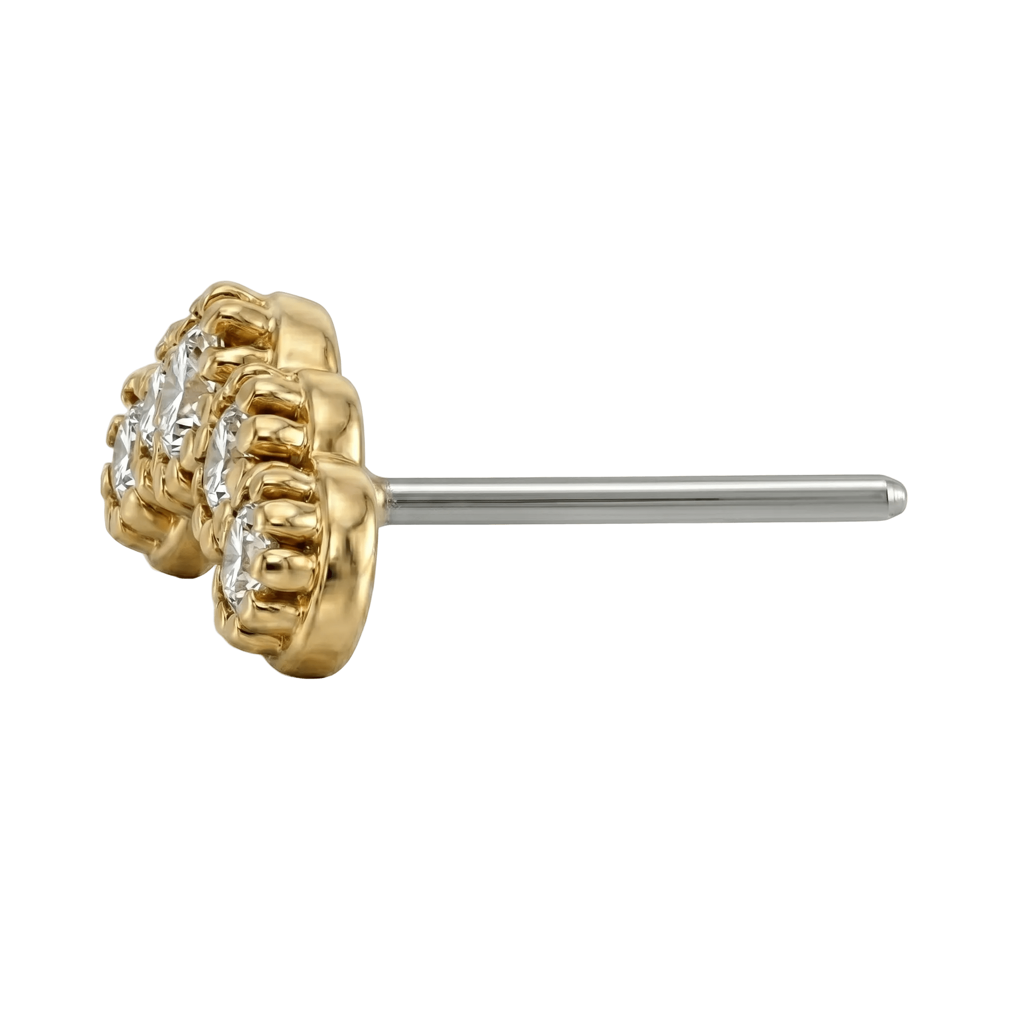 5 Stone Arc - 14K Gold Stone Threadless/Threaded End - piercing - zone.com