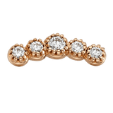 5 Stone Arc - 14K Gold Stone Threadless/Threaded End - piercing - zone.com