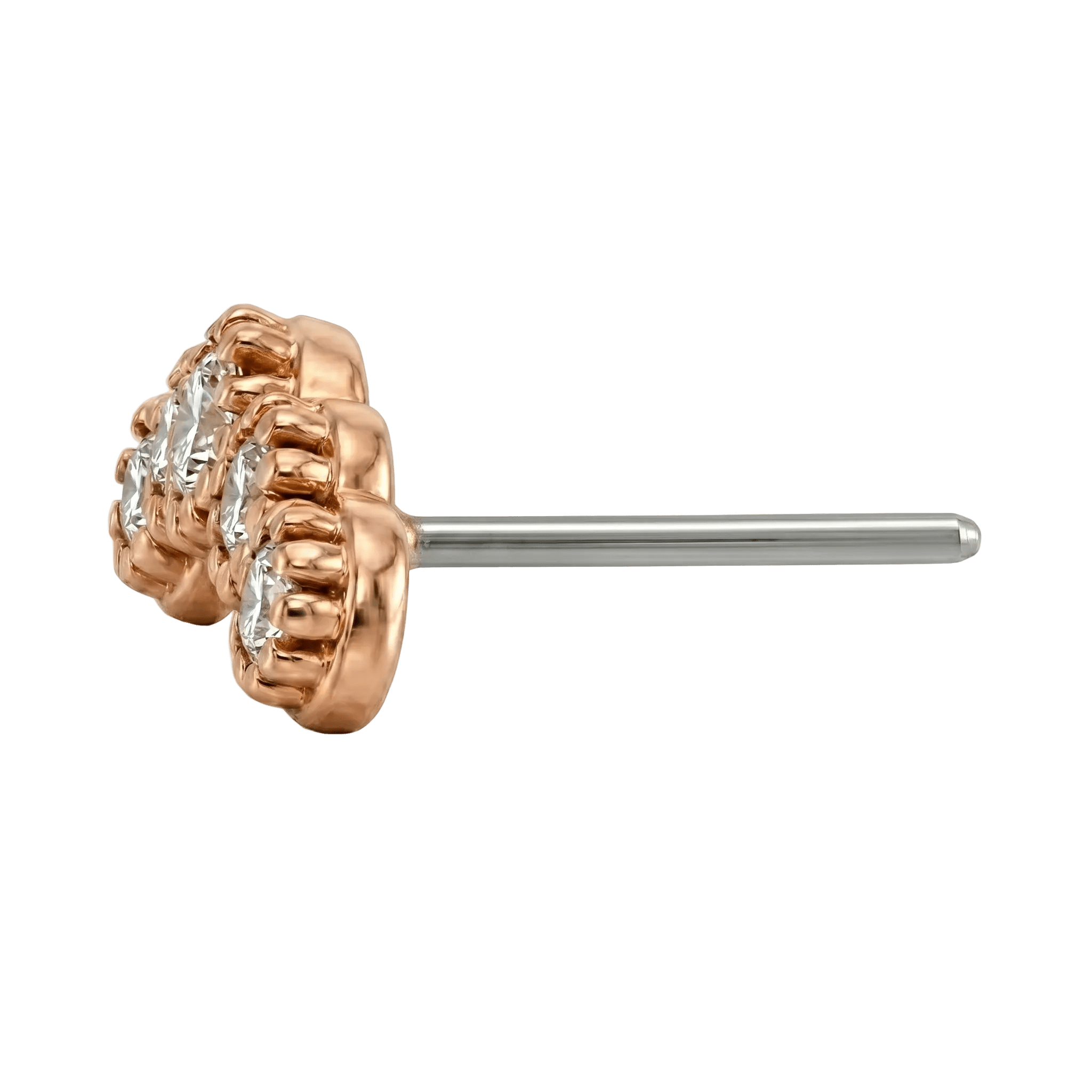 5 Stone Arc - 14K Gold Stone Threadless/Threaded End - piercing - zone.com