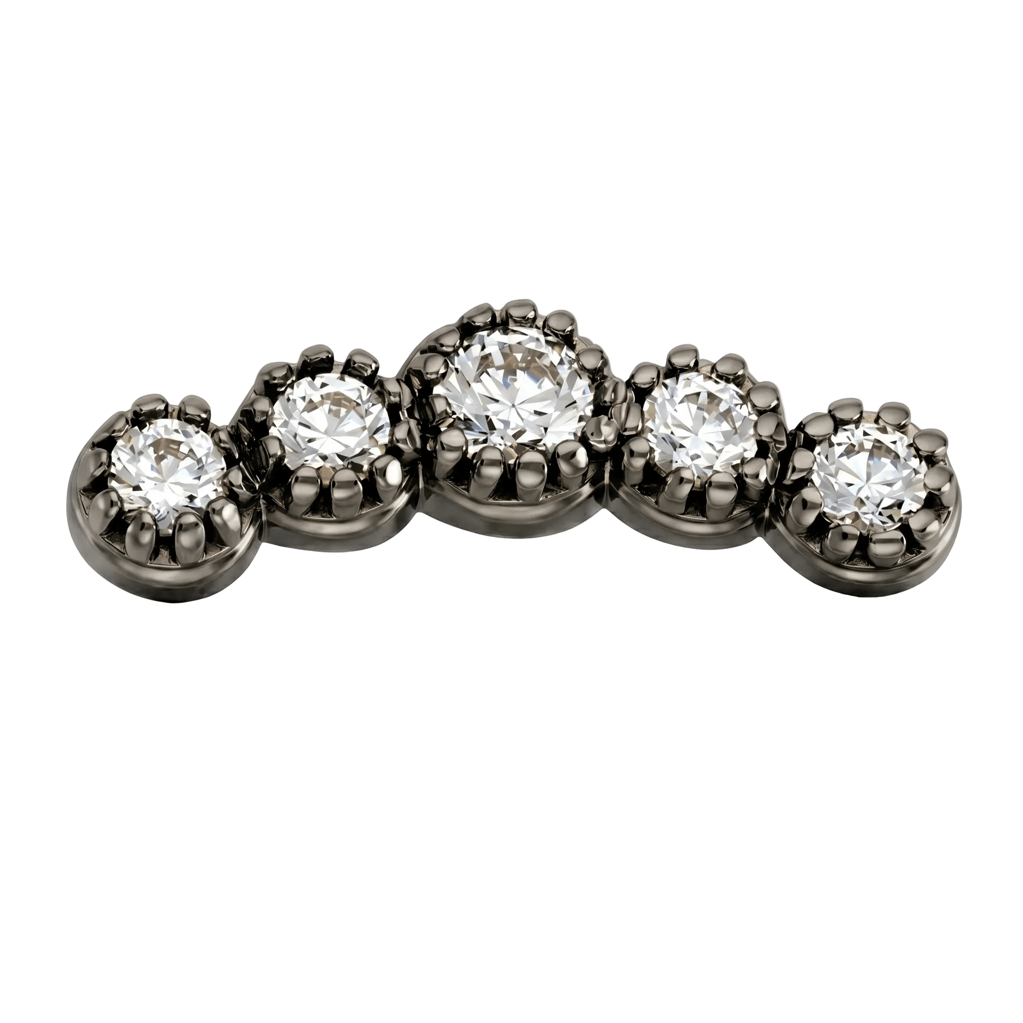 5 Stone Arc - 14K Gold Stone Threadless/Threaded End - piercing - zone.com