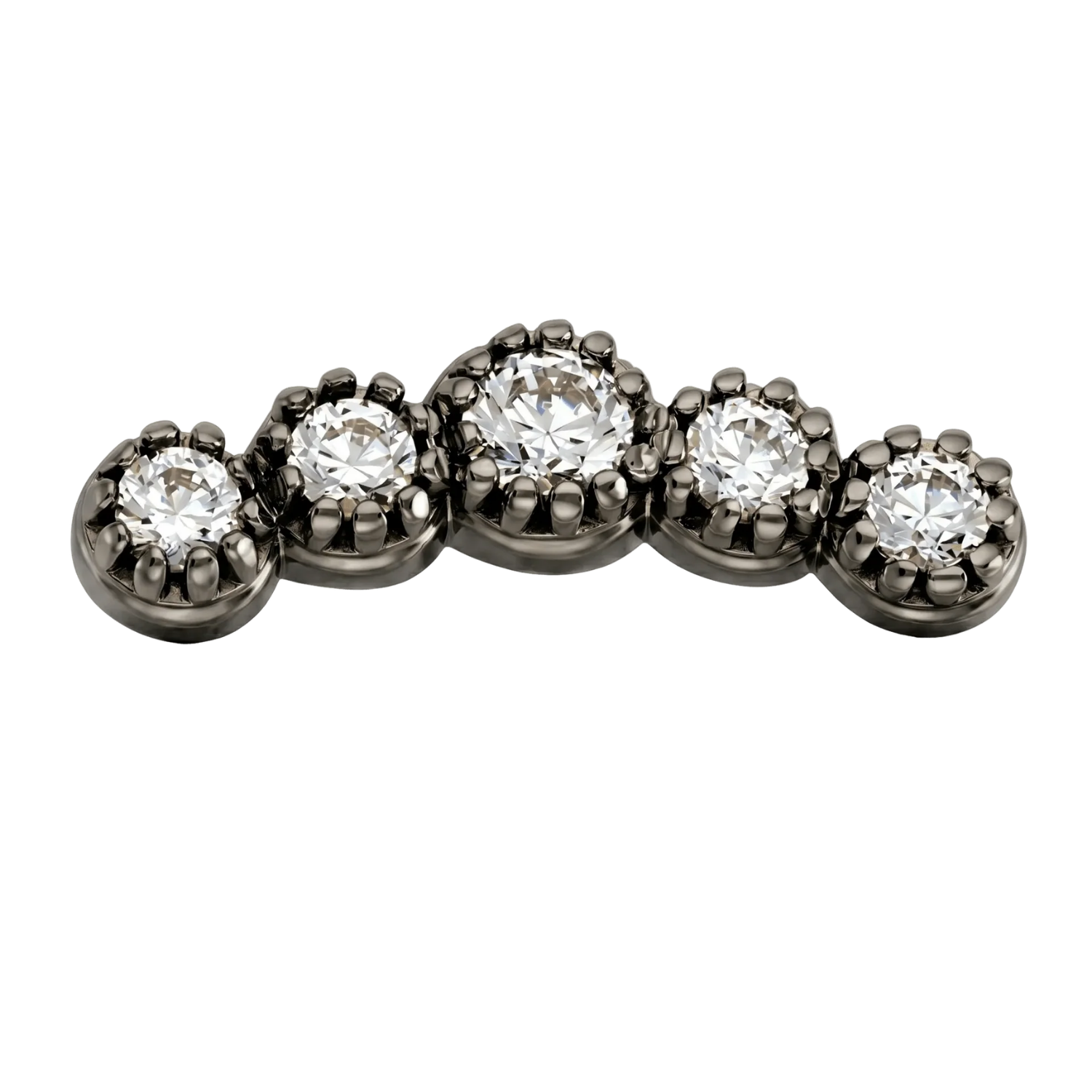 5 Stone Arc - 14K Gold Stone Threadless/Threaded End