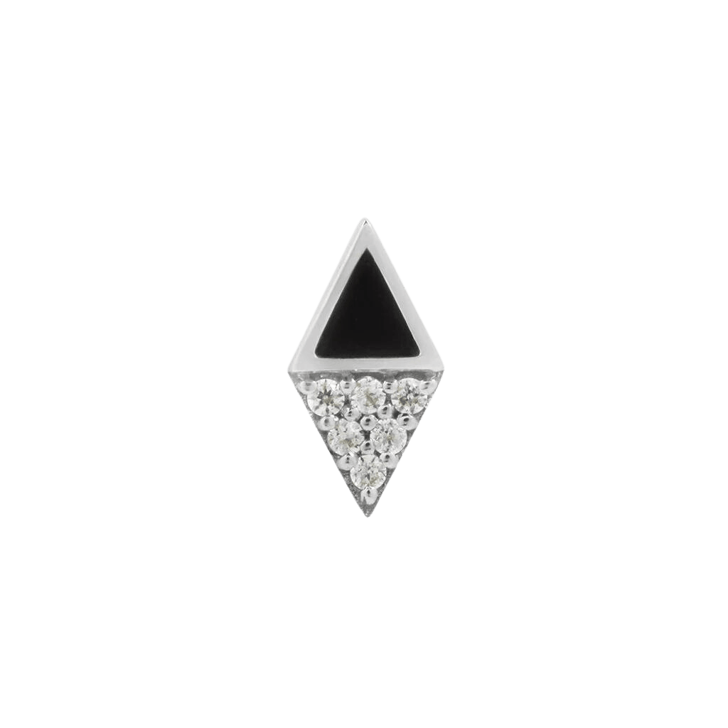 ALMOST FAMOUS - CZ + BLACK AGATE - THREADLESS END piercing-zone.com