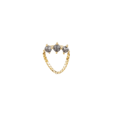 Halston – 14K Gold Reverse Set Grey Diamond Threadless End