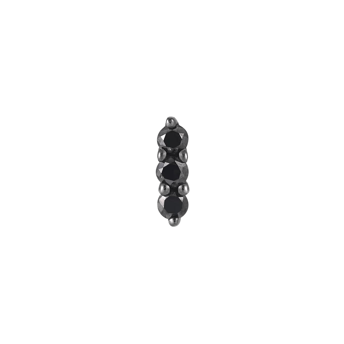 MISHKA PRONG 3 - BLACK DIAMOND + RHODIUM - THREADLESS END piercing-zone.com