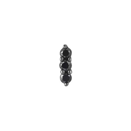 MISHKA PRONG 3 - BLACK DIAMOND + RHODIUM - THREADLESS END piercing-zone.com