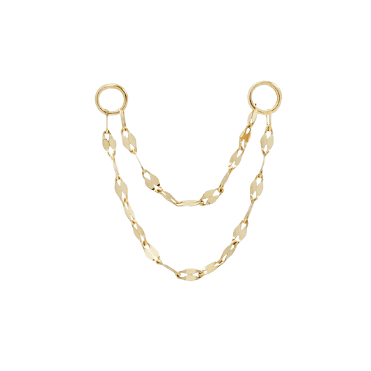 DOUBLE TILE CHAIN - SOLID 14KT GOLD piercing-zone.com