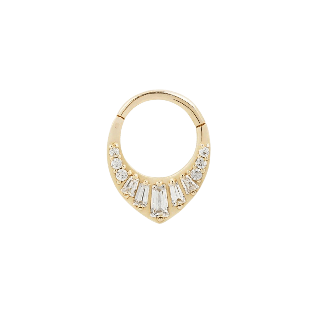 PRISM - CZ - SOLID 14KT GOLD CLICKER piercing-zone.com