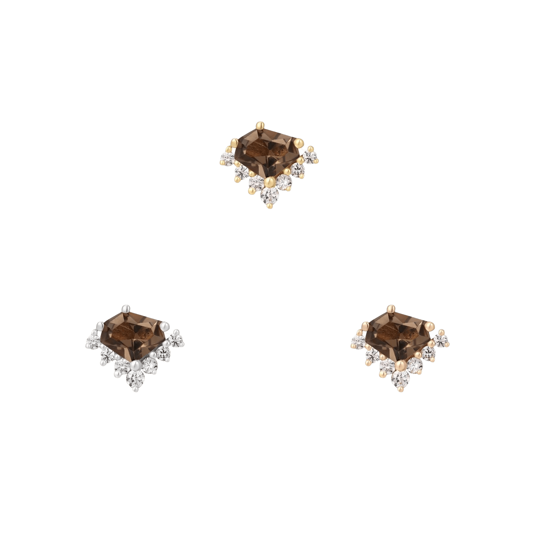 BONES + HONEY - SMOKY QUARTZ - THREADLESS END piercing-zone.com