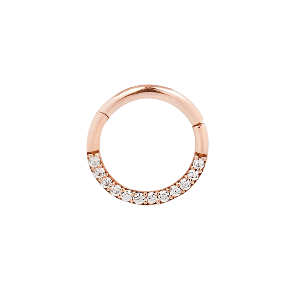 DIA - SWAROVSKI CZ - SOLID 14KT GOLD CLICKER piercing-zone.com