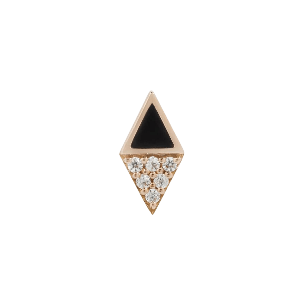 ALMOST FAMOUS - CZ + BLACK AGATE - THREADLESS END piercing-zone.com
