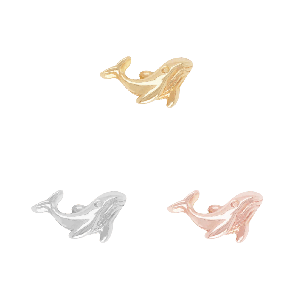 Koholā Whale Threadless End – 14K Gold Ocean Tribute