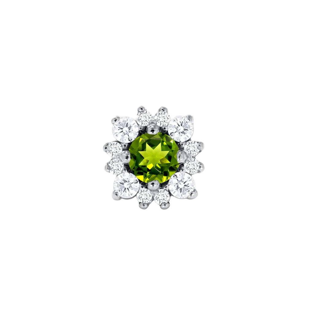 Marianna – 14K/18K Gold Multi-Gem Cluster Threadless End