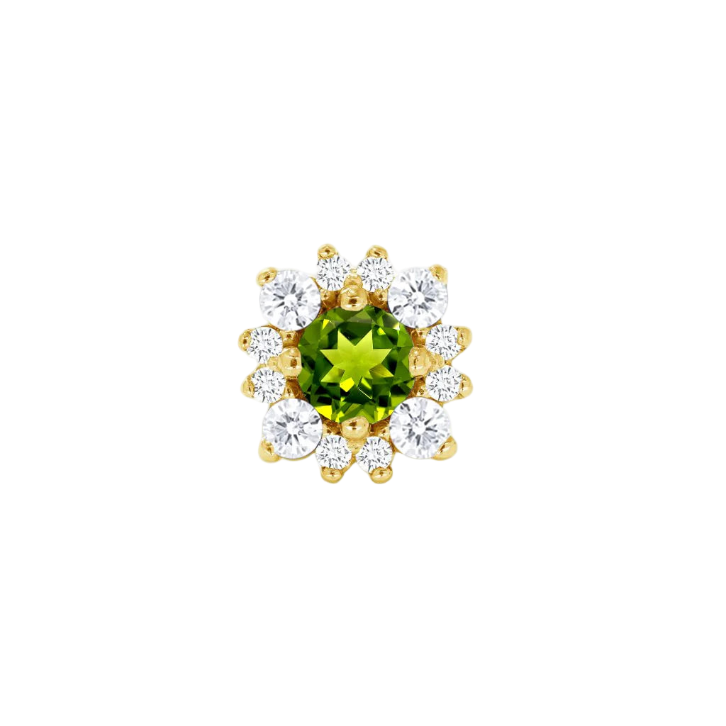 Marianna – 14K/18K Gold Multi-Gem Cluster Threadless End