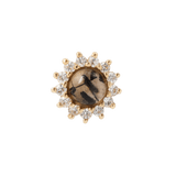 DELPHINE - TOURMALATED QUARTZ + WHITE SAPPHIRE - THREADLESS END piercing-zone.com