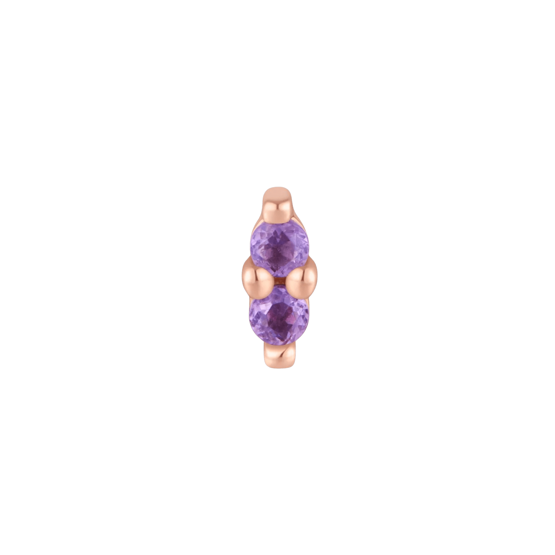 Mishka 2 Threadless End – 14K Gold Amethyst