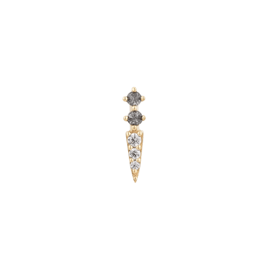 Activated – Grey Diamond & CZ 14K Gold Threadless End