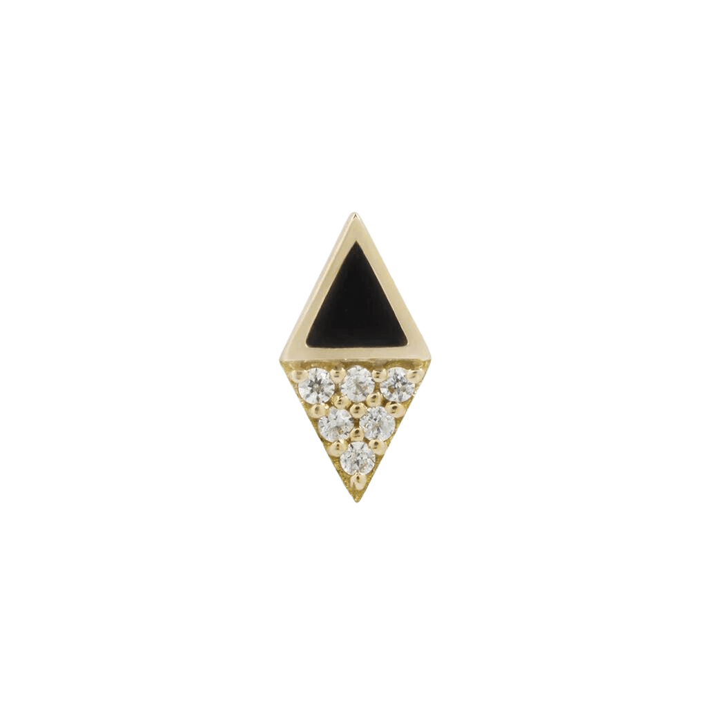 ALMOST FAMOUS - CZ + BLACK AGATE - THREADLESS END piercing-zone.com