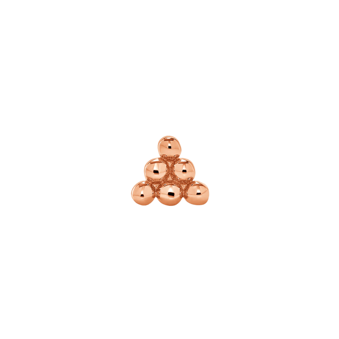 6 Bead Stud – 14K Gold Threadless & Threaded End - piercing - zone.com