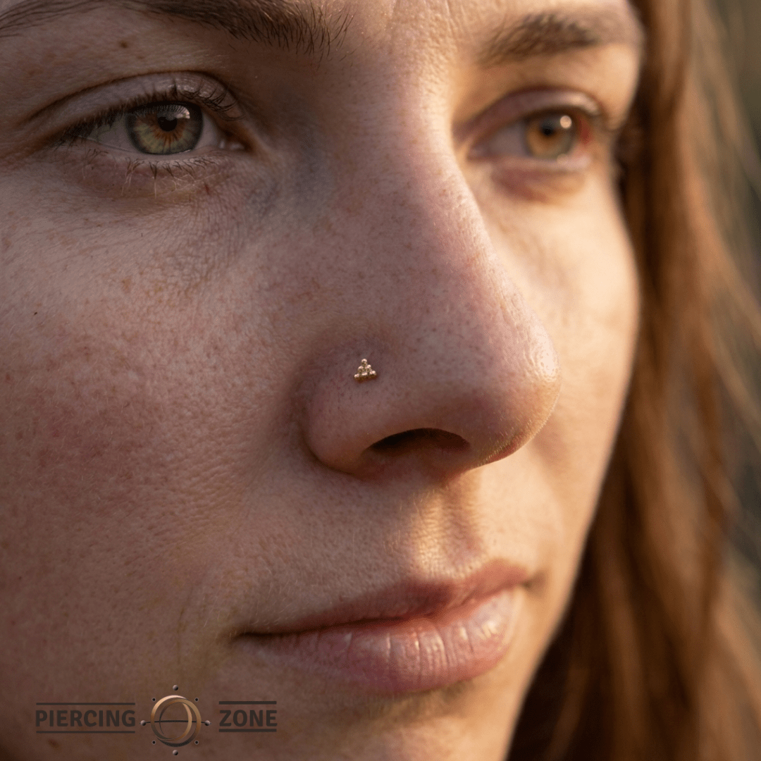 6 Bead Stud – 14K Gold Threadless/Threaded End - piercing - zone.com