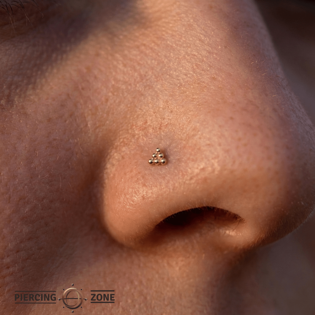 6 Bead Stud – 14K Gold Threadless/Threaded End - piercing - zone.com