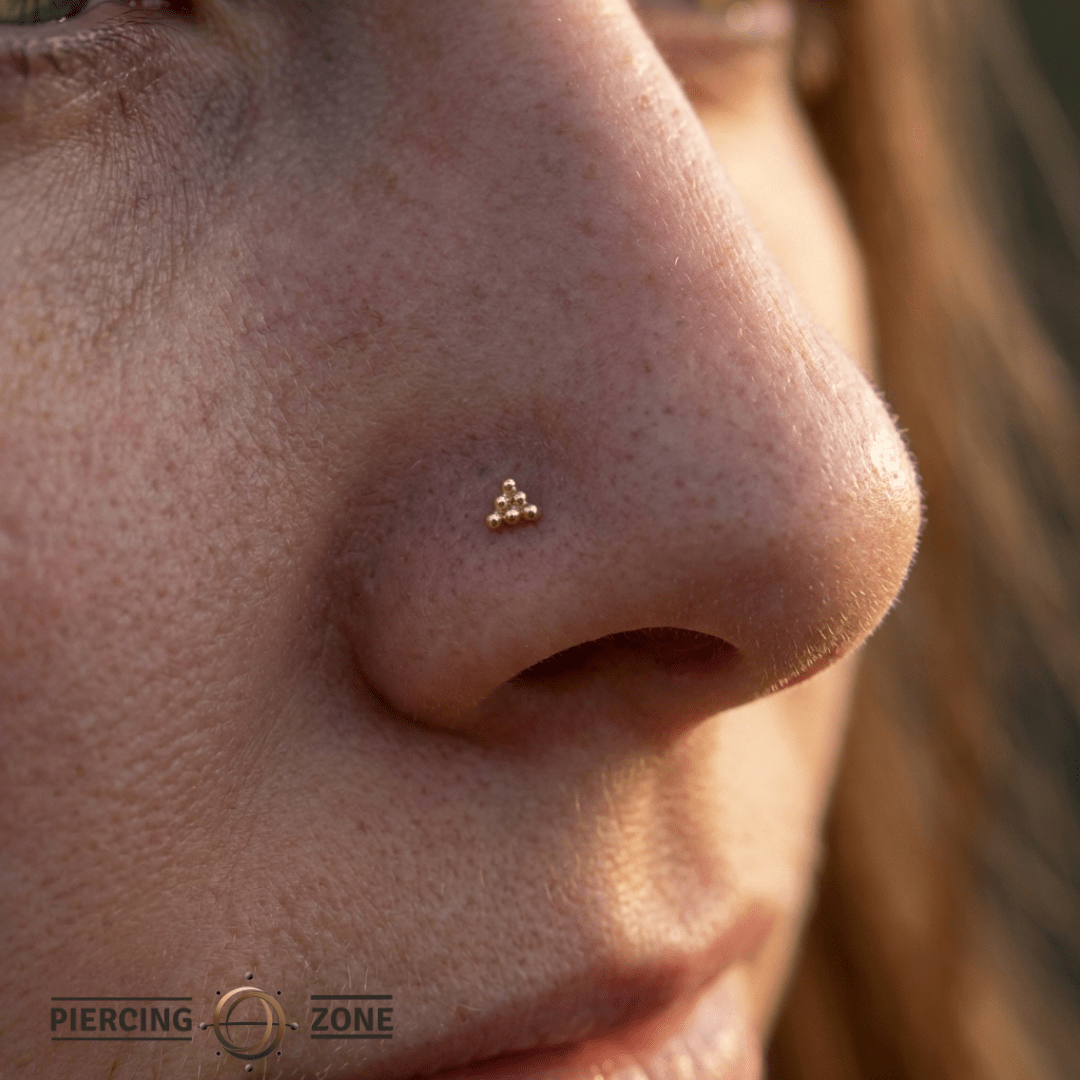 6 Bead Stud – 14K Gold Threadless/Threaded End - piercing - zone.com