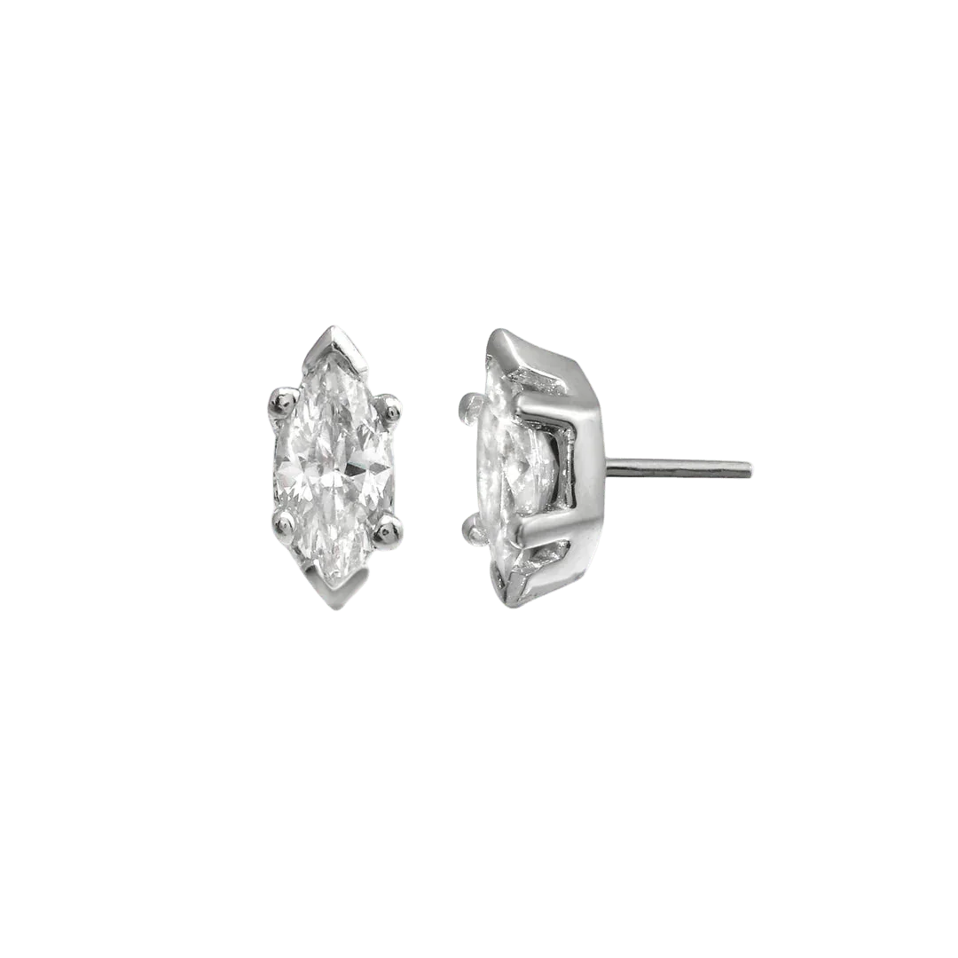 6 Prong Marquise – 14K/18K Gold Threadless End - piercing - zone.com