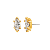 6 Prong Marquise – 14K Gold Threadless/Threaded End