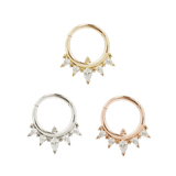 TAJA - CZ - SOLID 14KT GOLD CLICKER piercing-zone.com