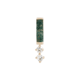 CRAVE - MOSS AGATE + CZ - THREADLESS END piercing-zone.com