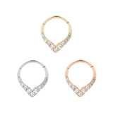 RISE + SHINE - CZ - SOLID 14KT GOLD CLICKER piercing-zone.com