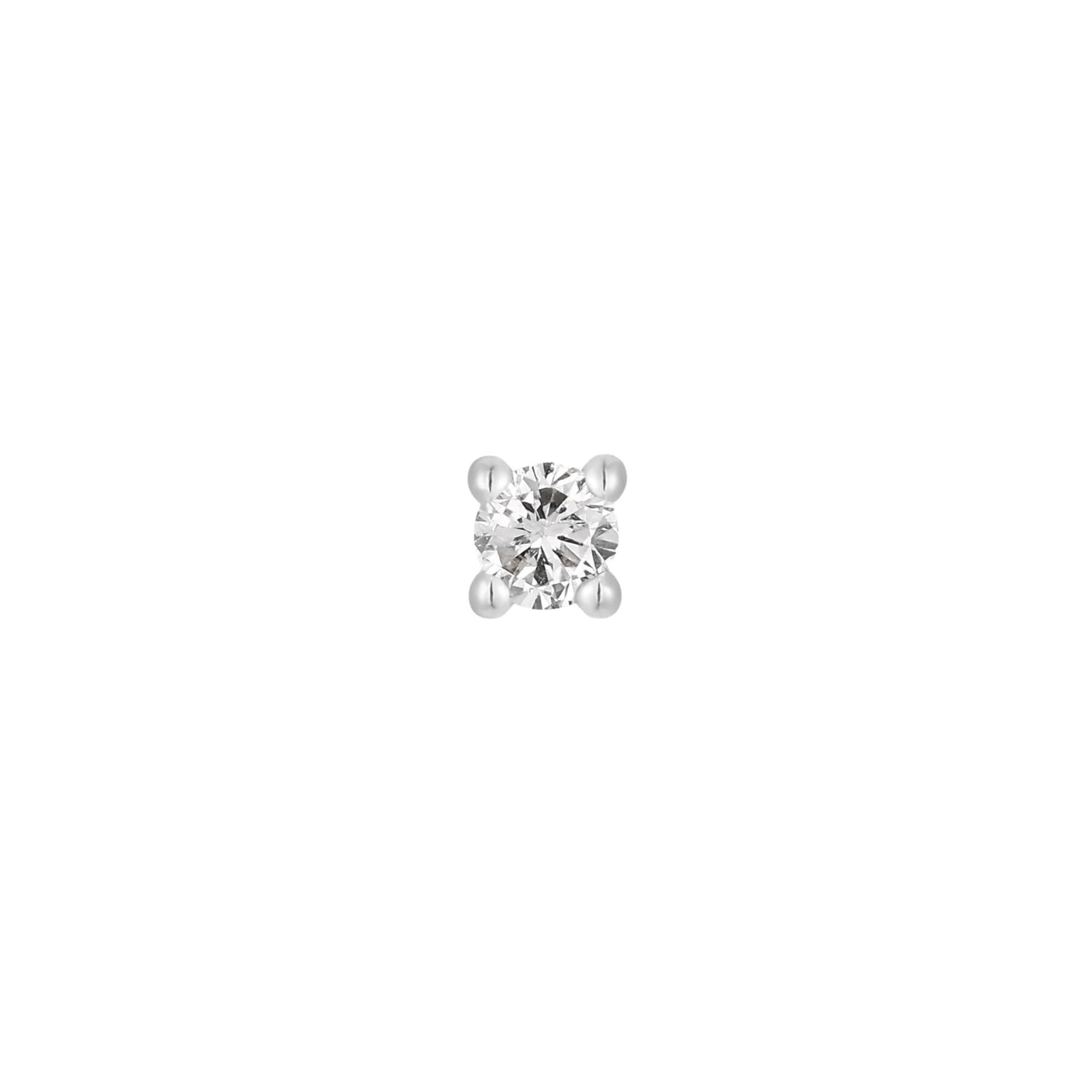 GENUINE WHITE DIAMOND PRONG - THREADLESS END piercing-zone.com