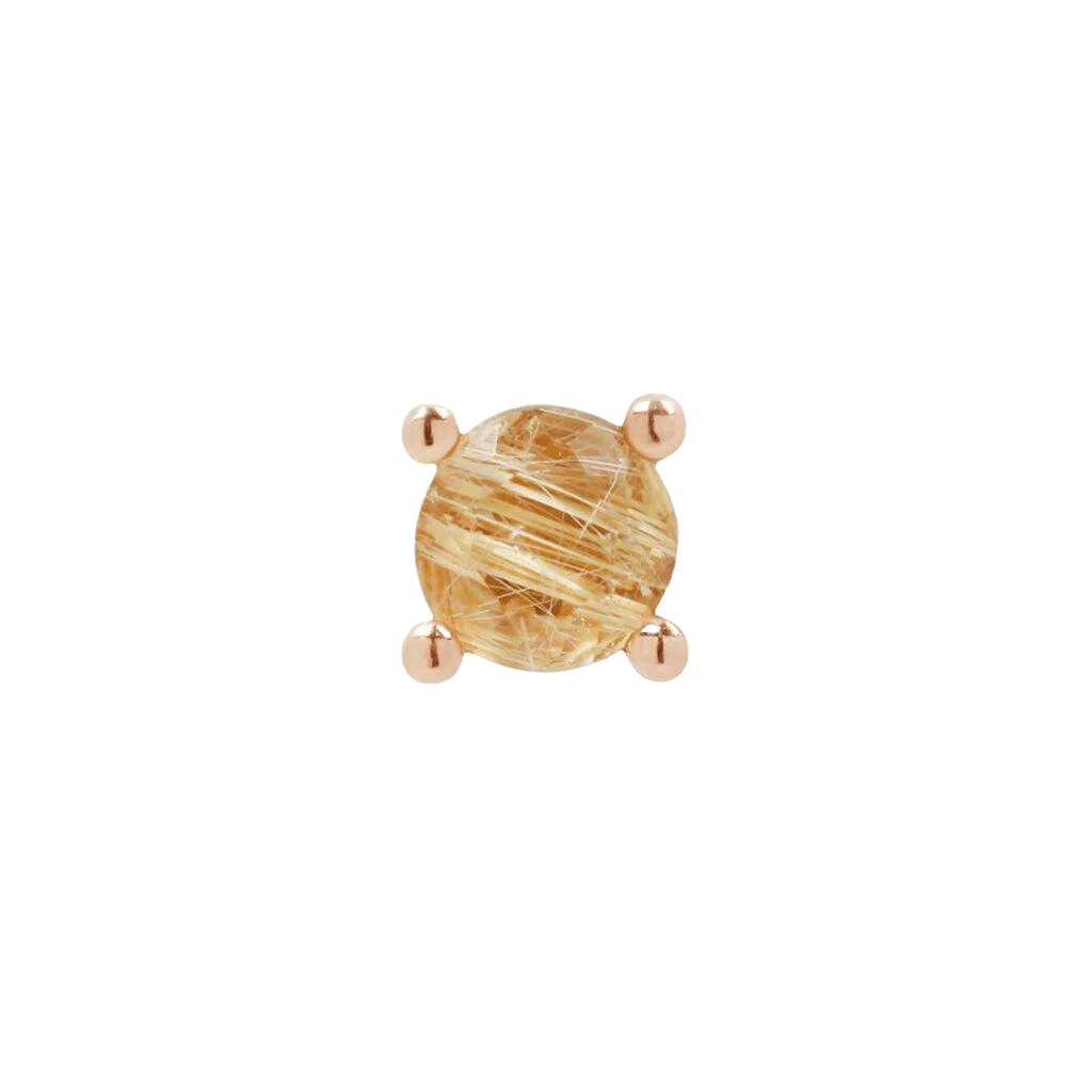 RUTILATED QUARTZ PRONG - THREADLESS END piercing-zone.com
