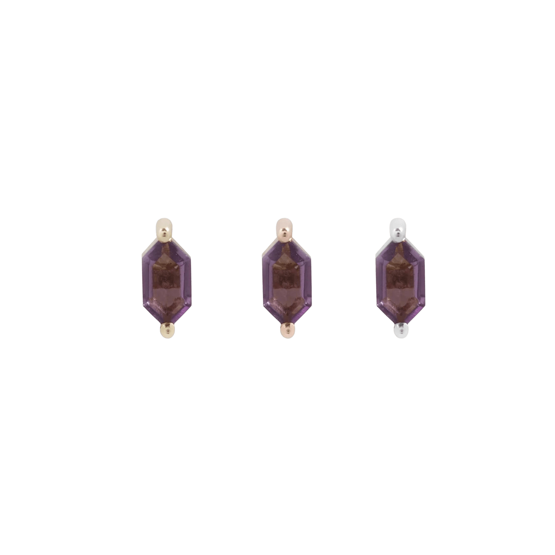 OH MY MY - HEX CUT AMETHYST - THREADLESS END piercing-zone.com
