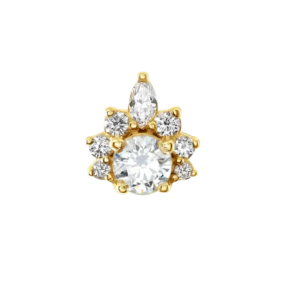 Adelina – 14K/18K Gold Multi-Stone Threadless End