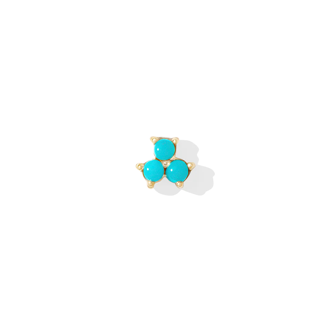 Vida – 14K Gold Three-Stone Cluster Threadless End