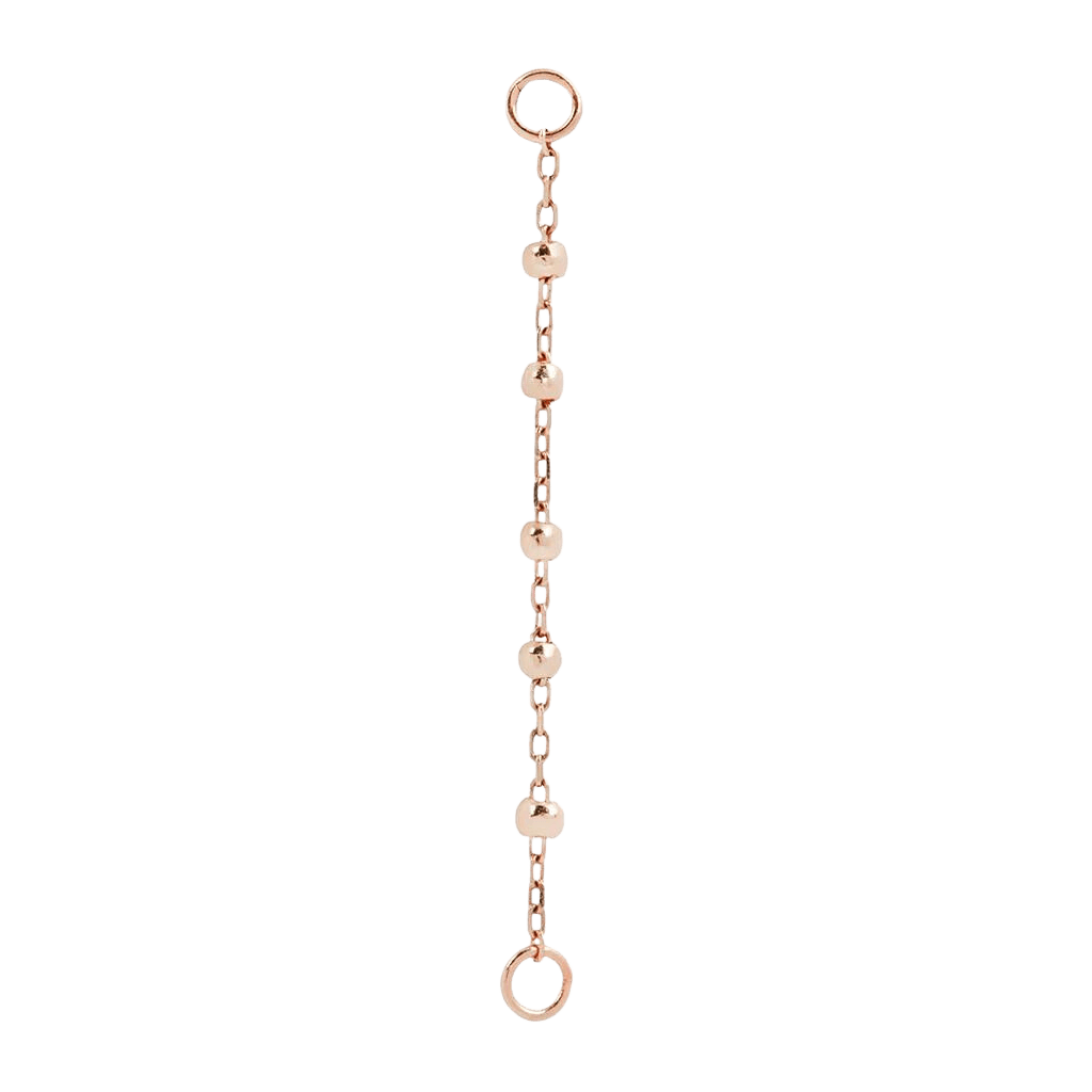 5 BEAD CHAIN - SOLID 14KT GOLD piercing-zone.com