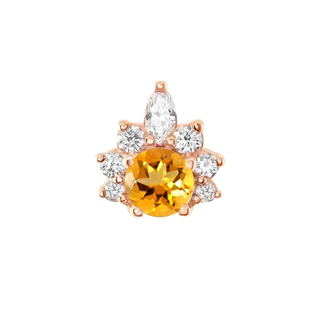 Adelina – 14K/18K Gold Multi-Stone Threadless End