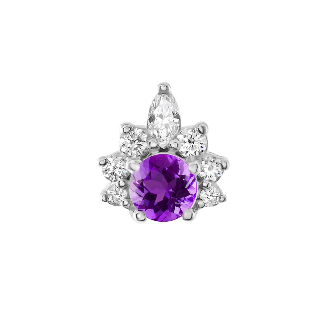 Adelina – 14K/18K Gold Multi-Stone Threadless End