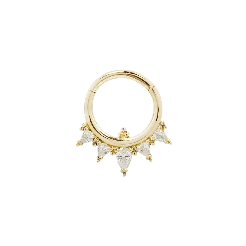 TAJA - CZ - SOLID 14KT GOLD CLICKER piercing-zone.com