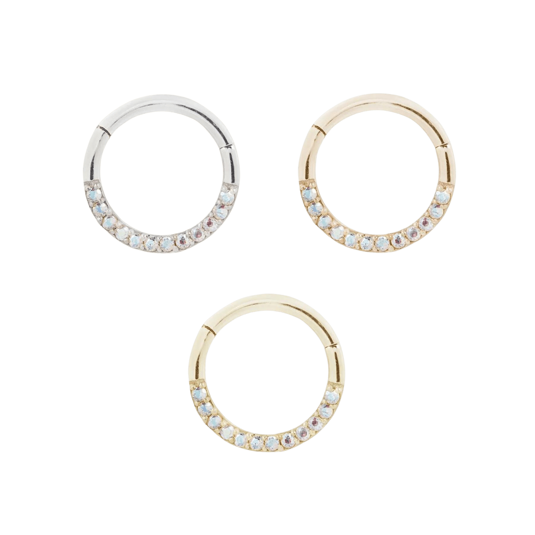DIA - MERCURY MIST TOPAZ SOLID 14KT GOLD CLICKER piercing-zone.com