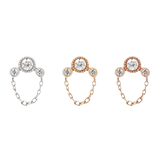 HALSTON CZ + CHAIN - THREADLESS END piercing-zone.com