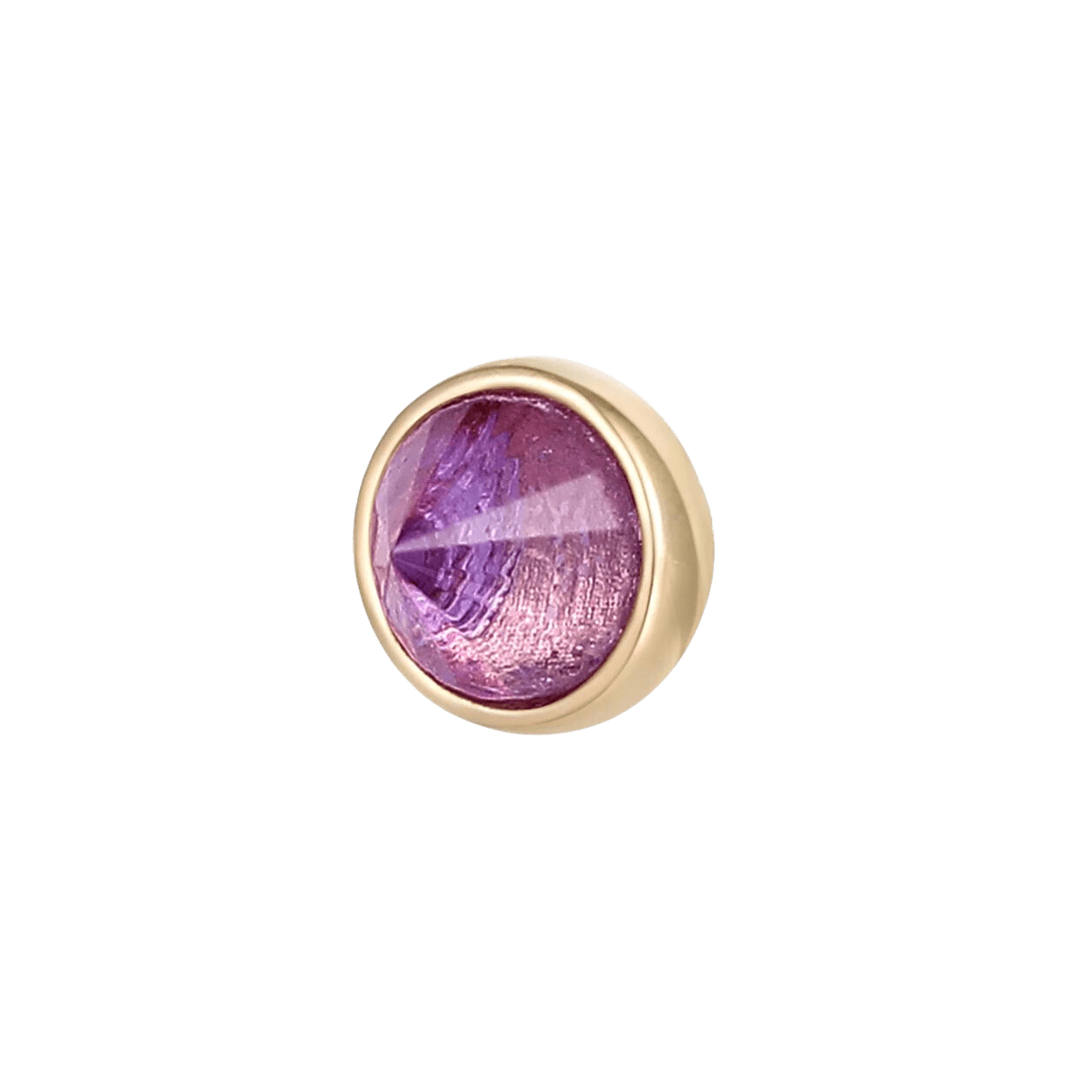 ROUND BEZEL REVERSE SET - AMETHYST - THREADLESS END piercing-zone.com
