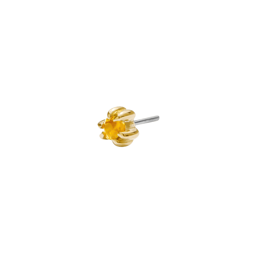 Iris – 14K Gold Birthstone Triangle Threadless End