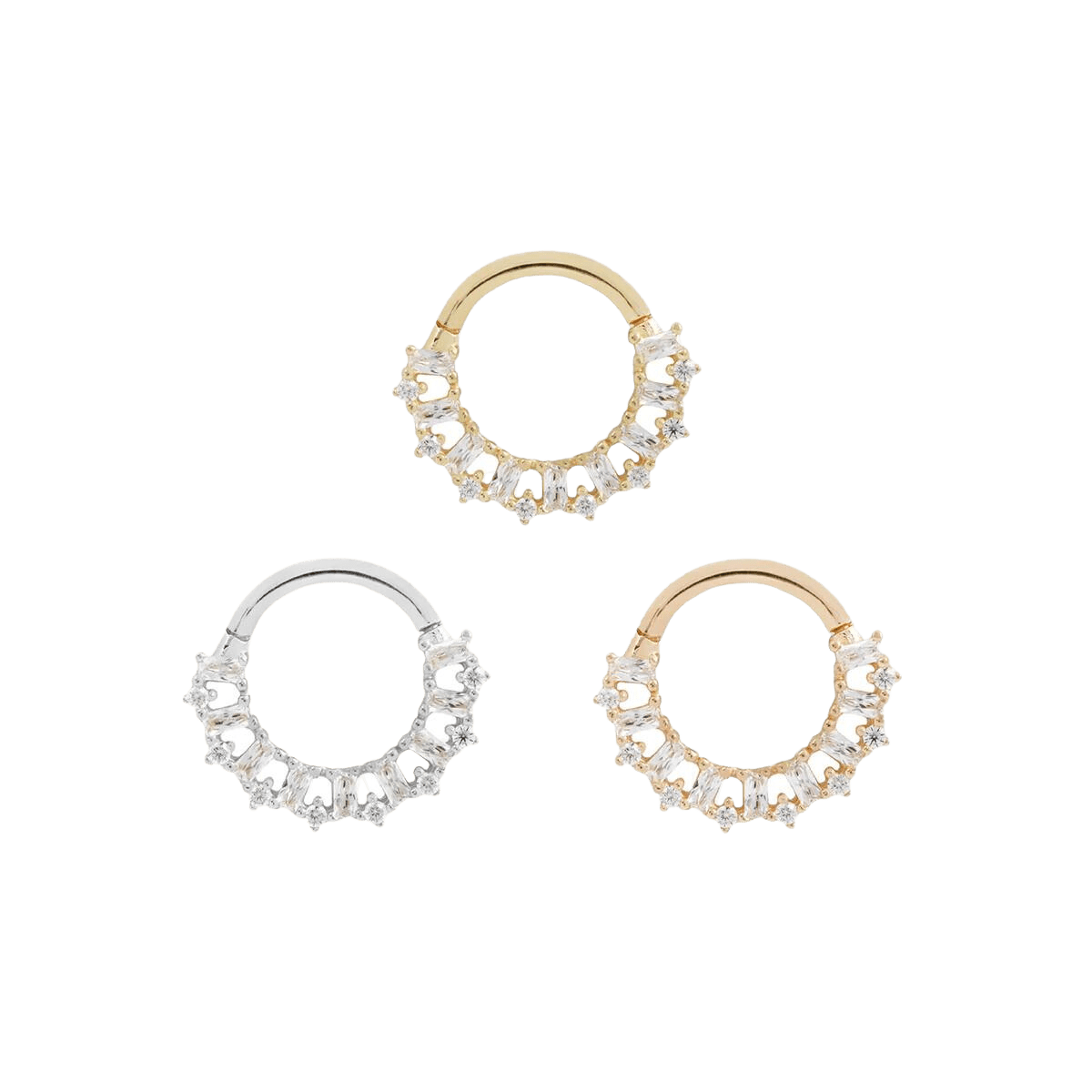 OBSESSED - CZ - SOLID 14KT GOLD CLICKER piercing-zone.com