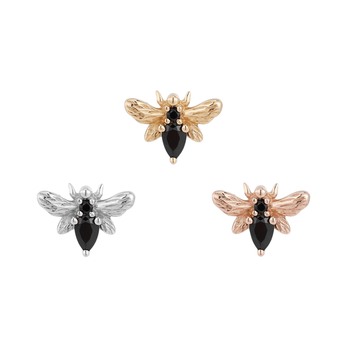 BEE CHIC - BLACK SPINEL - THREADLESS END piercing-zone.com