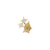 LYRA - RUTILATED QUARTZ + CZ - THREADLESS END piercing-zone.com