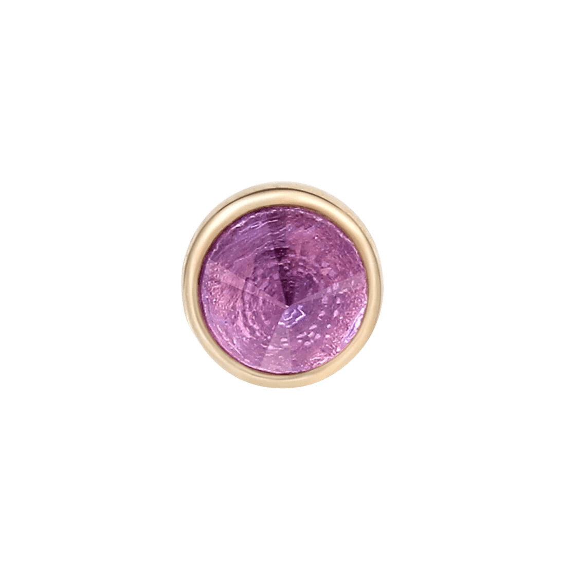 ROUND BEZEL REVERSE SET - AMETHYST - THREADLESS END piercing-zone.com