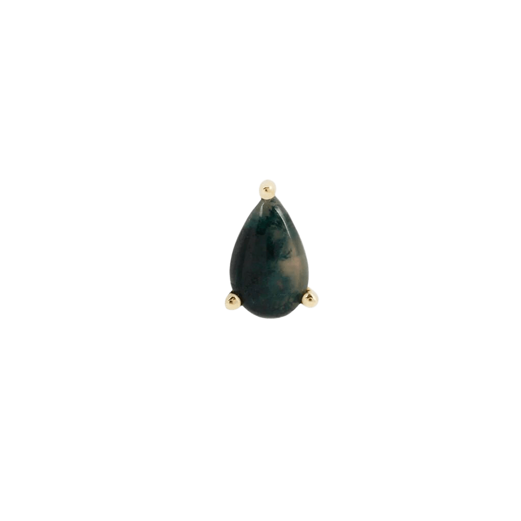 MOSS AGATE PEAR - THREADLESS END piercing-zone.com