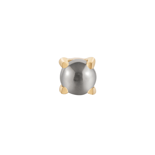 Pyrite Prong Threadless End – 14K Gold Piercing Jewelry
